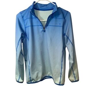 Vineyard Vines Performance Quarter Zip Women XL Blue Ombre Golf Moisture Wicking
